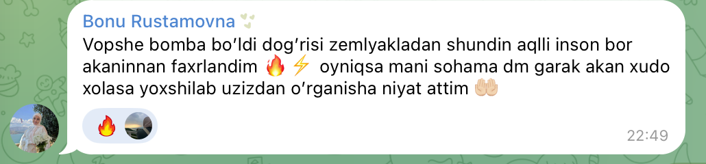 Ishtirokchi fikri