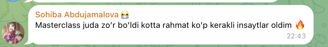 Ishtirokchi fikri