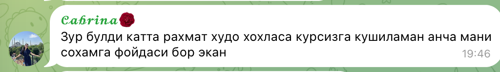 Ishtirokchi fikri
